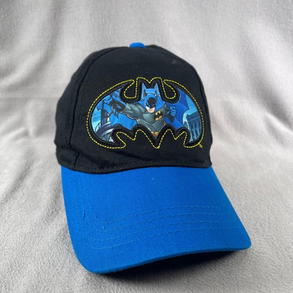 Batman Hat Boys Adjustable Black Snapback Cap Embroidered‎ Superhero DC Comics - Picture 1 of 12